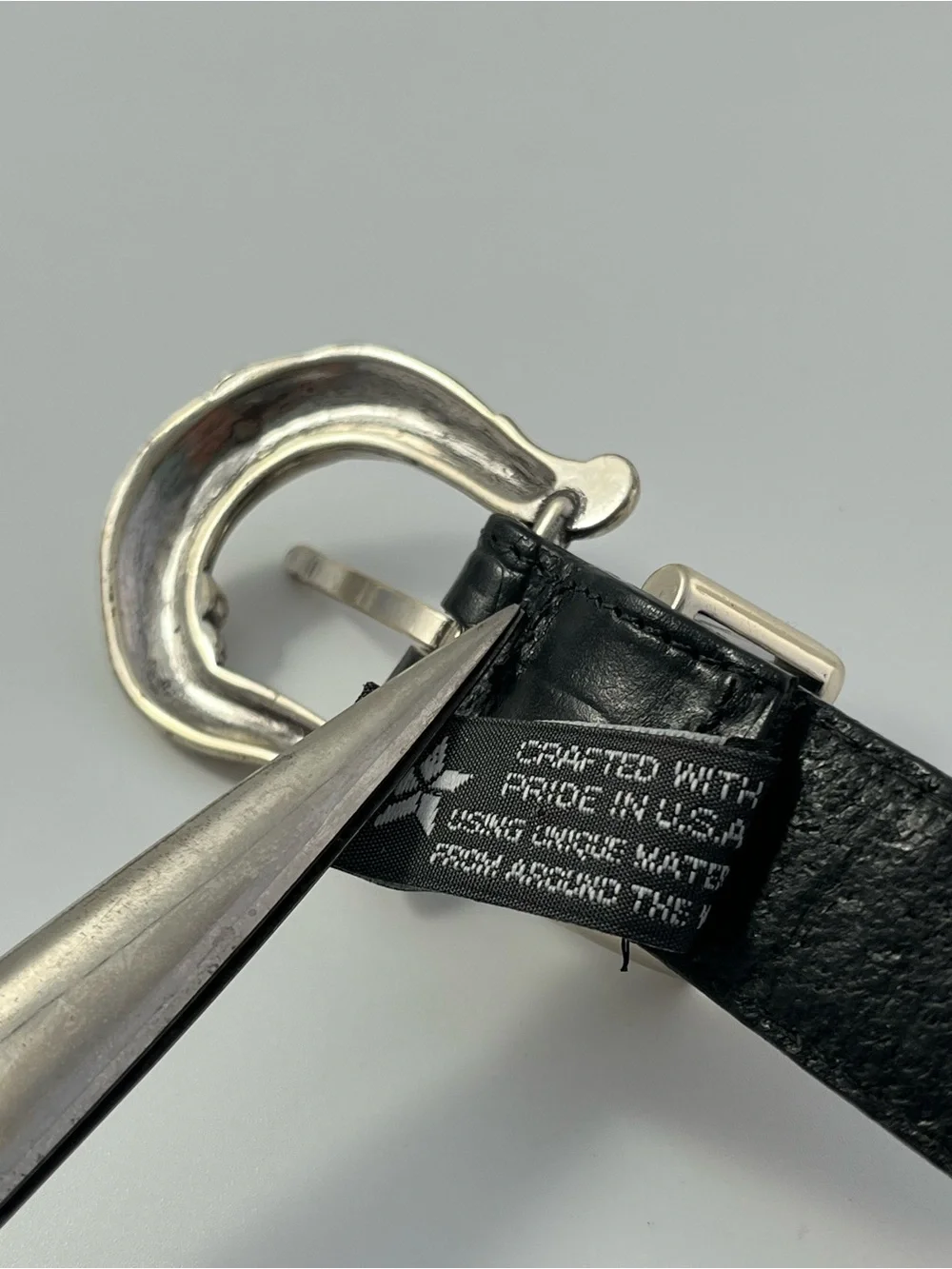 BRIGHTON Western Style Black Embossed Leather Belt Silver Tone Buckle Size Small